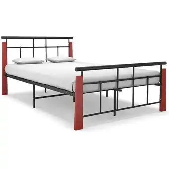 ManoMano Bonnevie - Bett - Jugendbett Bettgestell Metall und Massivholz Eiche 120x200 cm BV121693 Angebot