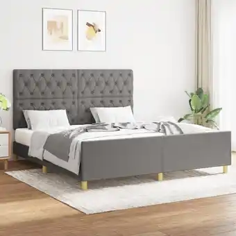 ManoMano Maisonchic - Bettgestell mit Kopfteil, Schlafzimmerbett/Doppelbett, Erwachsenenbett Dunkelgrau 160x200 cm Stoff GTRD13613 Angebot