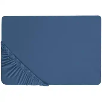 ManoMano Beliani - Spannbettlaken Baumwolle marineblau 160 x 200 cm Steghöhe 30 cm mit Gummizug Janbu - Blau Angebot