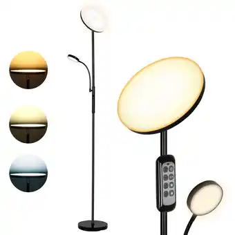 ManoMano Swanew - 27+7W led Stehleuchte Dimmbar, Moderne Stehlampe, Deckenfluter mit 2 Lampen, Ecklampe mit Fernbedienung, 175cm - Sch Angebot