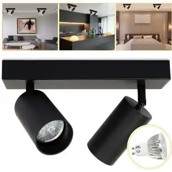 ManoMano Hengda - Deckenleuchte Deckenleuchten led Deckenstrahler silber Decken-Strahler 2-flammig Drehbar Flur - Schwarz Angebot