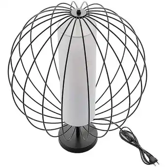 ManoMano Lindby - Koriko Tischlampe mit rundem Käfigschirm - Schwarz, weiß Angebot