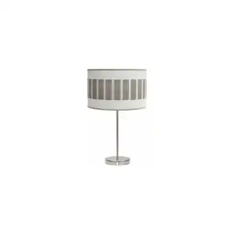 ManoMano Fabrilamp - Tischlampe Hoch Ivanna 1xe27 Nickel/Weiß-Holz Grau 62x30x30 cm Angebot