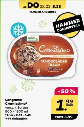 NETTO Langnese Cremissimo versch. Sorten 900 – 1300 ml Angebot