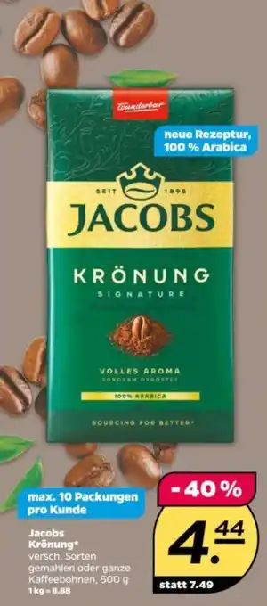 NETTO Jacobs Krönung* versch. Sorten gemahlen oder ganze Kaffeebohnen, 500 g Angebot