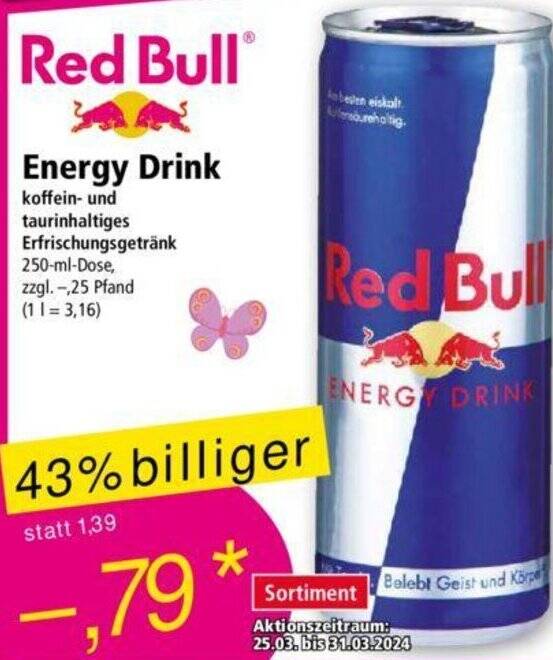 Red Bull Energy Drink 250 ml Dose Angebot bei Norma