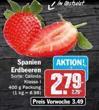 Hit Spanien Erdbeeren 400 g Packung Angebot