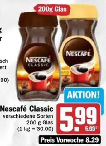 Hit Nescafé Classic 200 g Glas Angebot