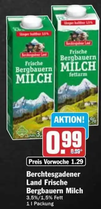 Hit Berchtesgadener Land Frische Bergbauern Milch  1 l Packung Angebot