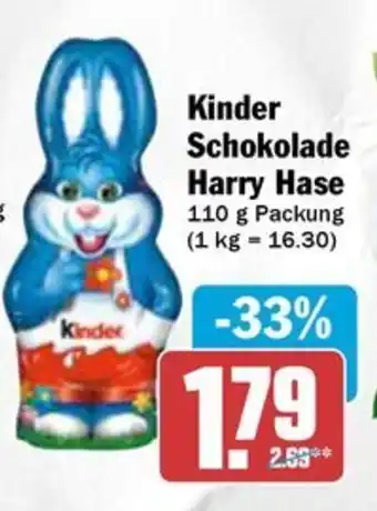 Hit Kinder Schokolade Harry Hase 110 g Packung Angebot