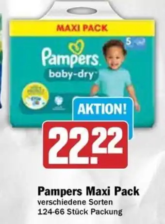 Hit Pampers Maxi Pack 124-66 Stück Packung Angebot