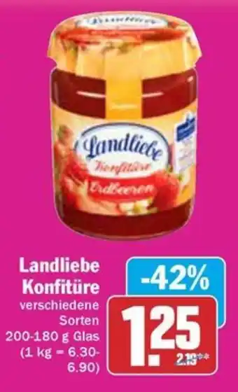 Hit Landliebe Konfitüre 200-180 g Glas Angebot