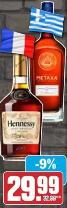 Hit Hennessy Cognac VS oder Metaxa 12 Griechische Spezialität 0,7 l Flasche Angebot