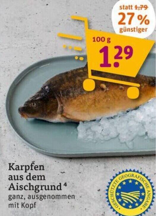 Karpfen aus dem Aischgrund 100 g Angebot bei tegut