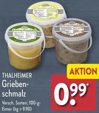 Aldi Nord THALHEIMER Griebenschmalz 100 g Eimer Angebot