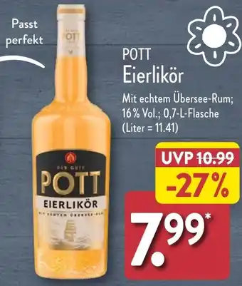 Aldi Nord POTT Eierlikör 0,7 L Flasche Angebot