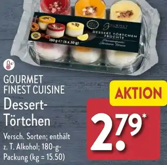 Aldi Nord GOURMET FINEST CUISINE Dessert Törtchen 180 g Packung Angebot