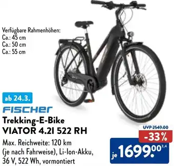 Aldi Nord FISCHER Trekking-E-Bike VIATOR 4.21 522 RH Angebot