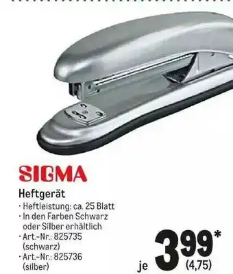 METRO Sigma Heftgerät Angebot