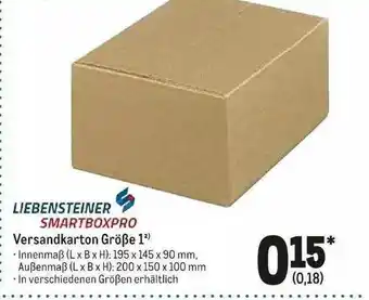 METRO Liebensteiner Smartboxpro Versandkarton Größe 1 Angebot