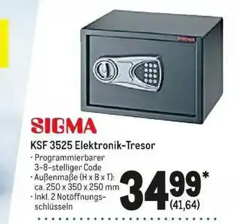 METRO Sigma Ksf3525 Elektronik-tresor Angebot