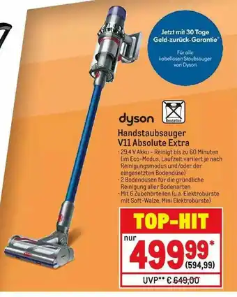 METRO Dyson Handstaubsauger V11 Absolute Extra Angebot