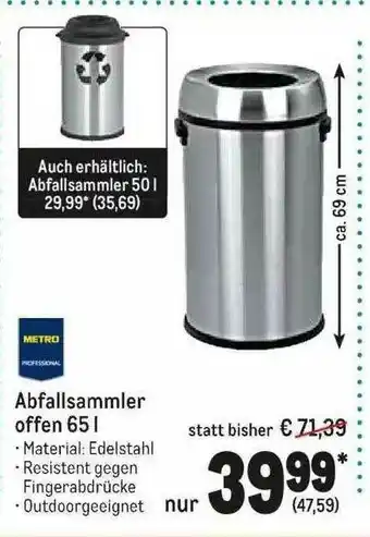 METRO Metro Professional Abfallsammler Offen 65 L Angebot