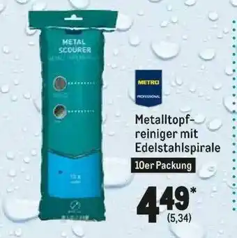 METRO Metro Professional Metalltopfreiniger Mit Edelstahlspirale Angebot