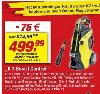 toom Baumarkt KARCHER Hochdruckreiniger ,,K 7 Smart Control" Angebot