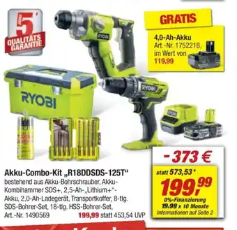 toom Baumarkt RYOBI Akku-Combo-Kit "R18DDSDS-125T" Angebot