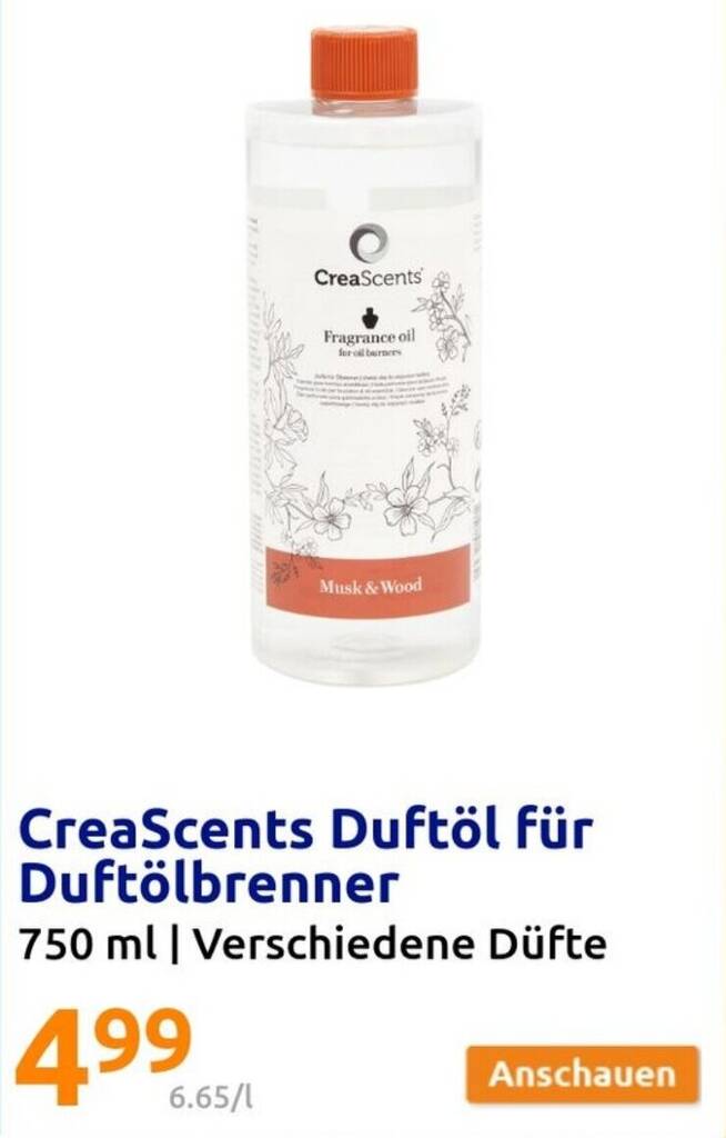 CreaScents Duftöl für Duftölbrenner 750ml Angebot bei Action