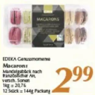 inkoop Edeka Genussmomente Macarons 144 g Packung Angebot