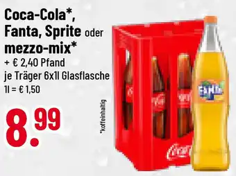 trinkgut Coca-Cola, Fanta, Sprite oder mezzo-mix 6x1 L Angebot