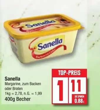 Edeka Sanella Margarine, zum Backen oder Braten 400g Angebot