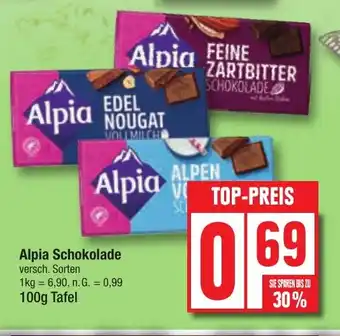 Edeka Alpia Schokolade 100g Tafel Angebot