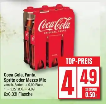 Edeka Coca Cola, Fanta, Sprite oder Mezzo Mix versch. Sorten, 6x330ml Angebot