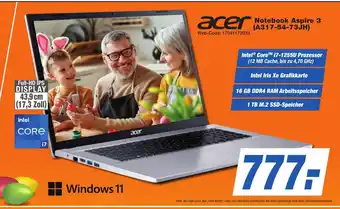 K+B Expert acer Notebook Aspire 3 (A317-54-73JN) Angebot