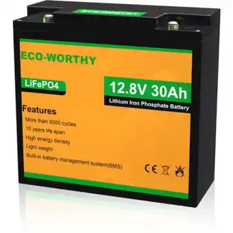 ManoMano ECO-WORTHY Lithium batterie 12V 30Ah LiFePO4 Akku mit über 3000+ Tiefzyklus und BMS Schutz für Kinder Quad, Kinderfahrzeug, A Angebot