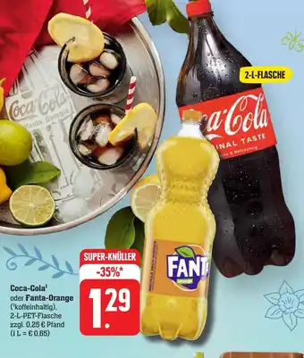 Scheck-in-Center Coca-Cola' oder Fanta-Orange Angebot