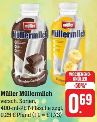 Scheck-in-Center Müller Müllermilch 400 ml PET Flasche Angebot