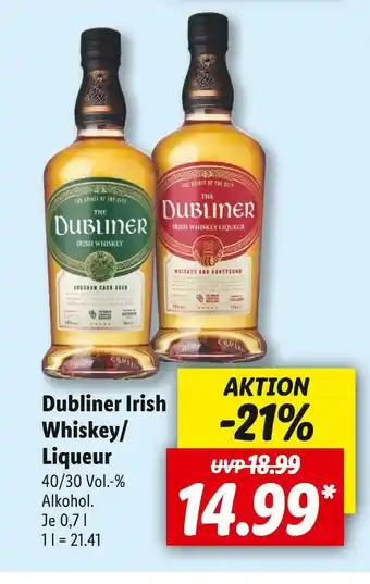 Lidl Dubliner irish whiskey/liqueur Angebot