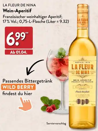 Aldi Nord LA FLEUR DE NINA Wein-Aperitif 0,75 L Flasche Angebot