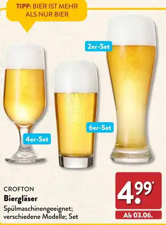 Aldi Nord CROFTON Biergläser Angebot