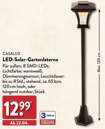 Aldi Nord CASALUX LED-Solar-Gartenlaterne Angebot