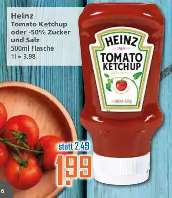 Klaas und Kock Heinz Tomato Ketchup oder 50% Zucker und Salz 500ml Angebot