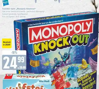 Marktkauf Hasbro Familien-Spiel ,,Monopoly Knockout" Angebot