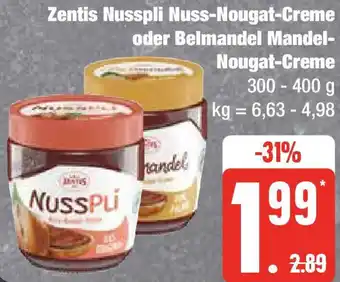 Marktkauf Zentis Nusspli Nuss-Nougat-Creme oder Belmandel Mandel Nougat-Creme 300-400 g Angebot