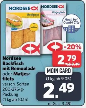 Combi Nordsee Backfisch mit Remoulade oder Matjesfilets 200-275 g Packung Angebot