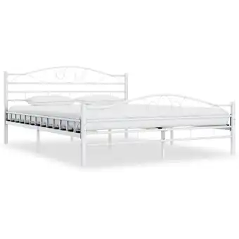 ManoMano Bett - Jugendbett Bettgestell Weiß Metall 140×200 cm BV415366 - BonneVie Angebot