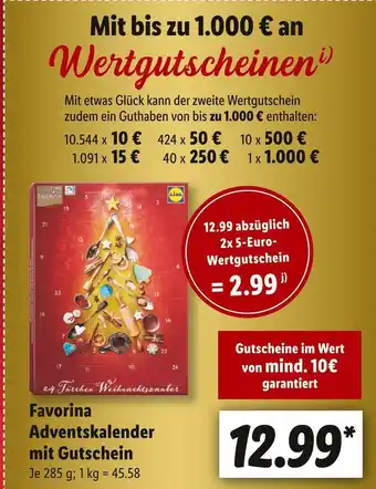 Lidl Favorina adventskalender mit gutschein Angebot